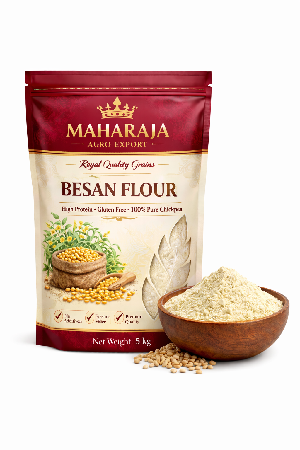 Maharaja Premium Fine Chickpea Flour (Besan) – Smooth Texture | Export Quality